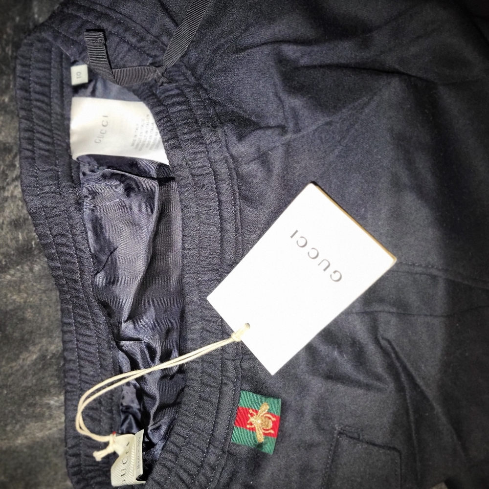 GUCCI Lana Wool & Cashmere Navy Drawstring Capri Trousers NWT